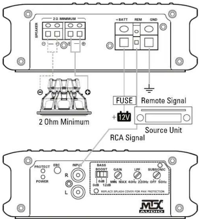 MTX Audio Thunder Marine WET500.1 - WIRING DIAGRAM - 1