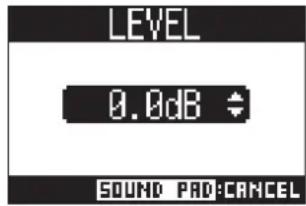ZOOM LiveTrak L8 - Changement des niveaux de lecture des touches SOUND PAD - 7