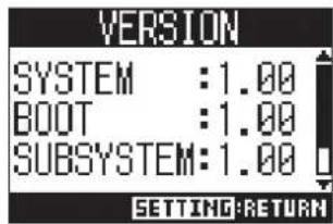 ZOOM LiveTrak L8 - Vérification des versions de firmware - 2