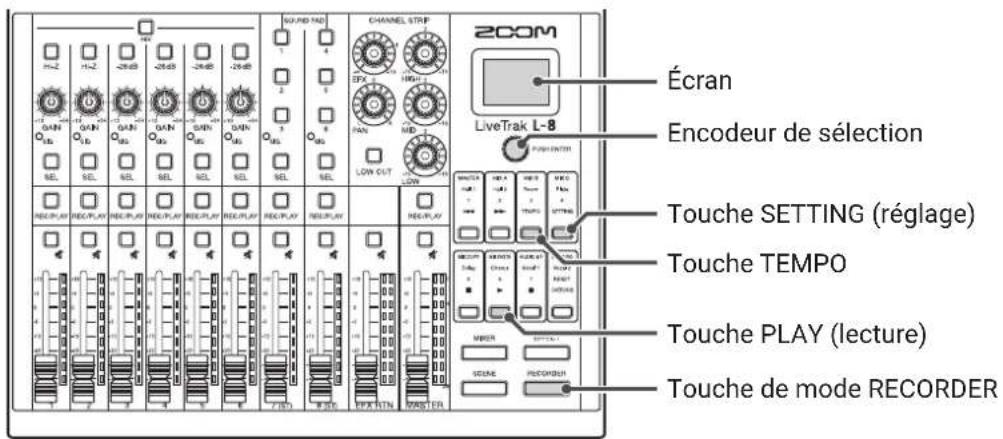 ZOOM LiveTrak L8 - Changement des réglages du métronome - 1