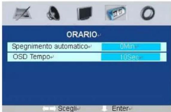 SEG Dakota - Opzioni del menu ORARIO - 1