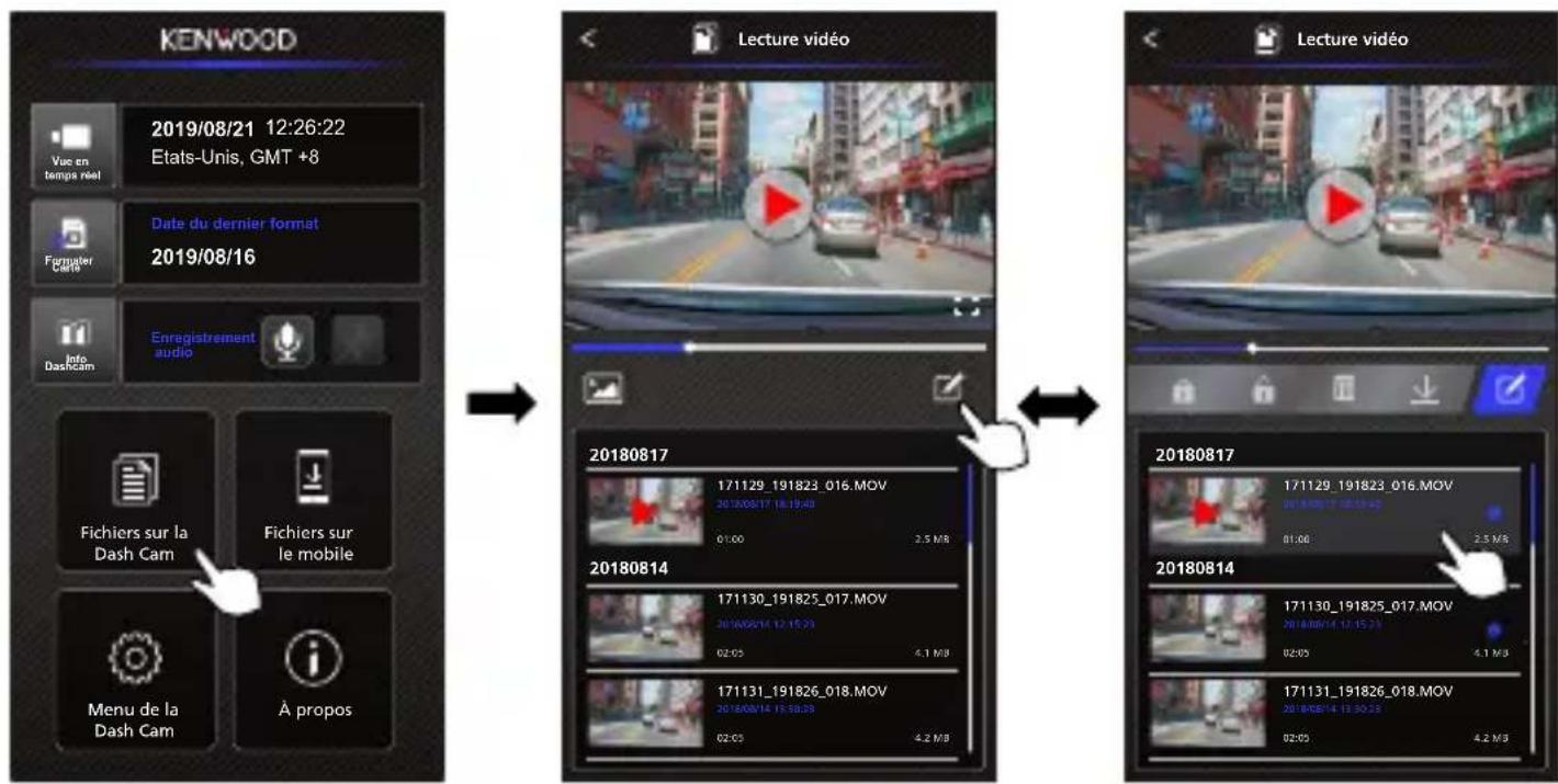 KENWOOD DRVA700W - - Fichiers sur la Dash Cam - 1