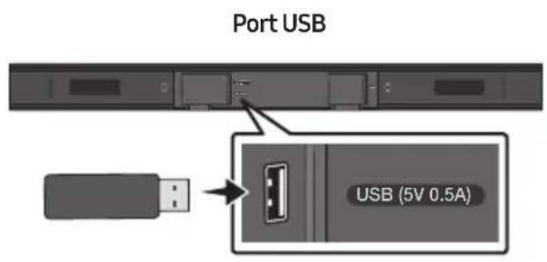SAMSUNG HWT450 - Connexion D'UN PÉRIPHÉRIQUE DE STOCKAGE USB - 1