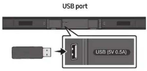 SAMSUNG HWT450 - CONNECTING A USB STORAGE DEVICE - 1
