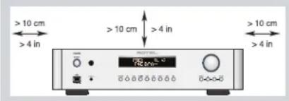 ROTEL RC1572 - Mantenere 10 cm circa di spazio libero attorno all'apparecchio. - 1