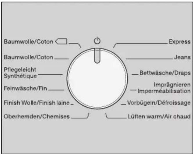 MIELE TWF 60040 CH - Sélection du programme - 1