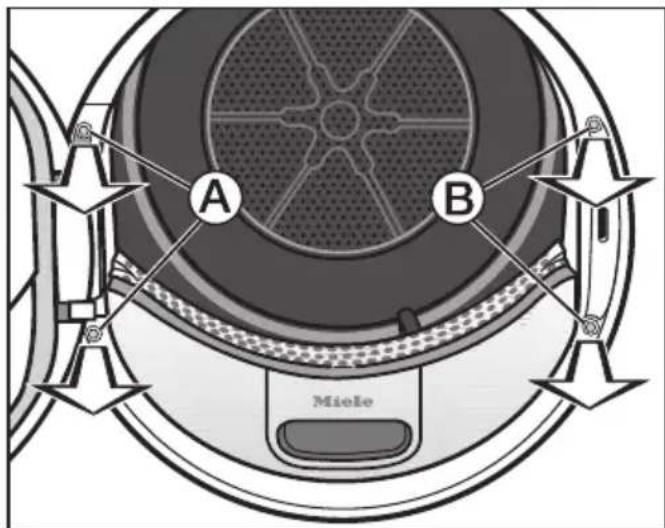 MIELE TWF 60040 CH - Enlever la porte du sèche-linge - 1
