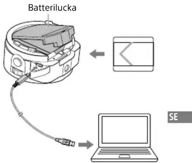 SONY Cybershot DSCQX100 - Ladda batteriet innan kameran anvands. Använd mikro USB-kabeln (medfoljer) für att ansluta kameran till en dator für laddning. - 1