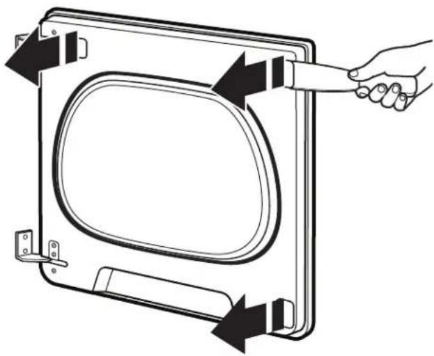 WHIRLPOOL WGD6120HC - Quite el ensamblaje de la puerta: - 1