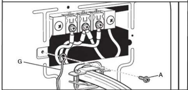 WHIRLPOOL WGD6120HC - Connecter le conducteur de liaison à la terre externe - 1