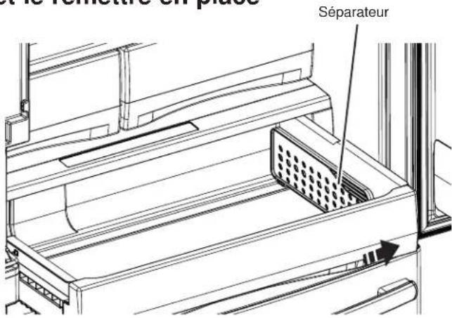 GE PFD28KYNFS - Comment retarder le séparateur du tiroir et le remetre en place* - 1