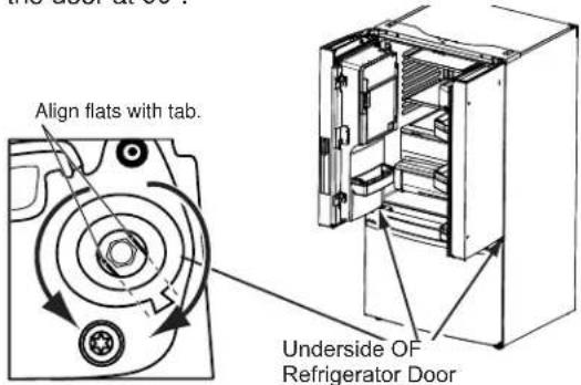 GE PFD28KYNFS - REINSTALLING THE REFRIGERATOR DOORS - 3