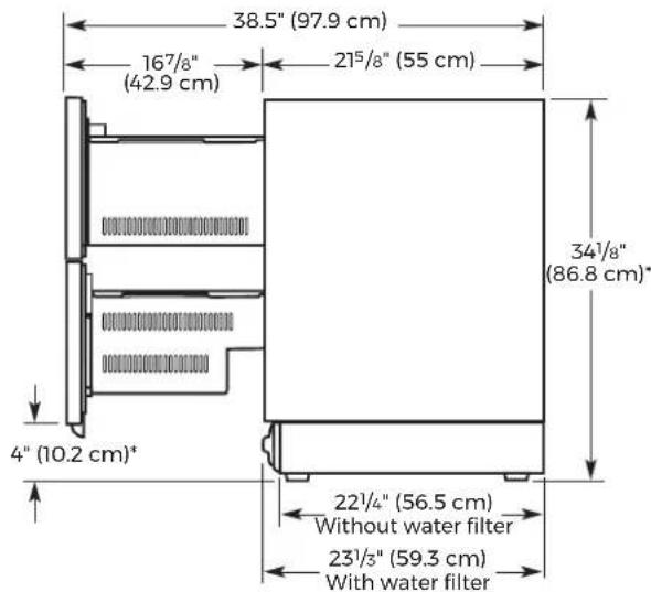 JENN-AIR JUDFP242HM - DRAWER DEPTH DIMENSIONS: - 2