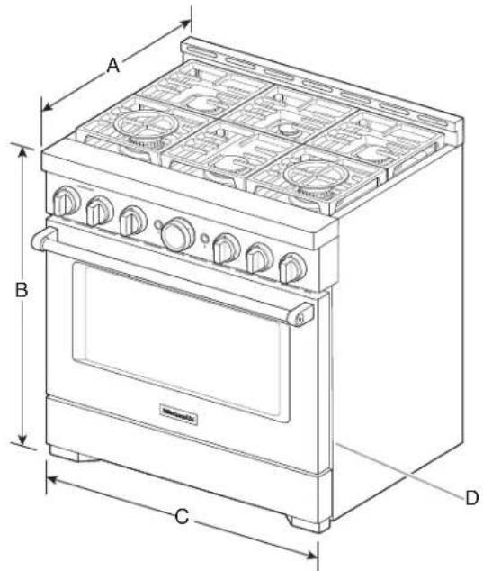 KITCHENAID KFGC558JSS - Dimensions du produit - 2