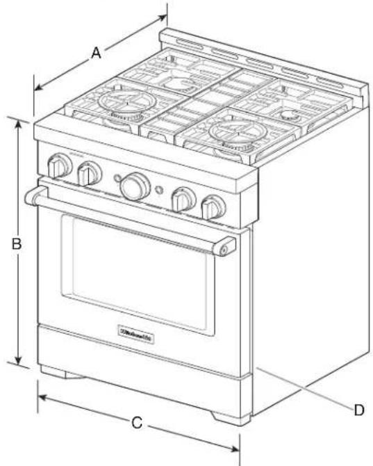 KITCHENAID KFGC558JSS - Dimensions du produit - 1