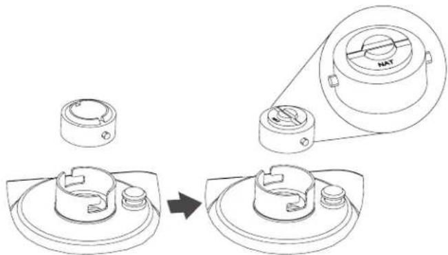 KITCHENAID KFGC558JSS - Para convertir el regulator de presión de gas de gas propano a gas natural - 4
