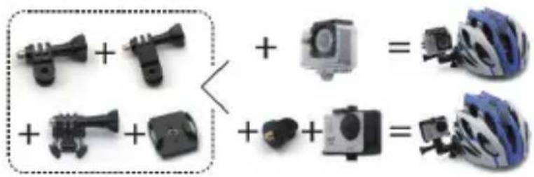 TELEFUNKEN TFLCAM4KUHD - QUELQUES EXAMPLES D'AssembleMENT DE votre camera sport - 8
