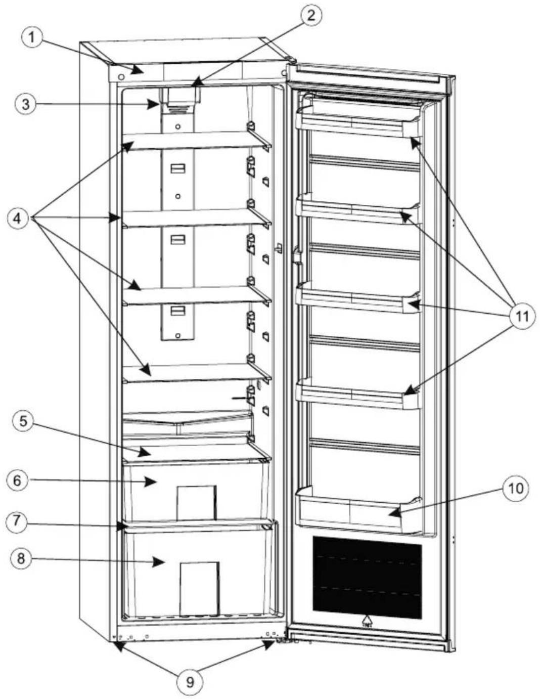 TELEFUNKEN TFK593FE1 - THE PARTS OF THE APPLIANCE AND THE COMPARTMENTS - 1