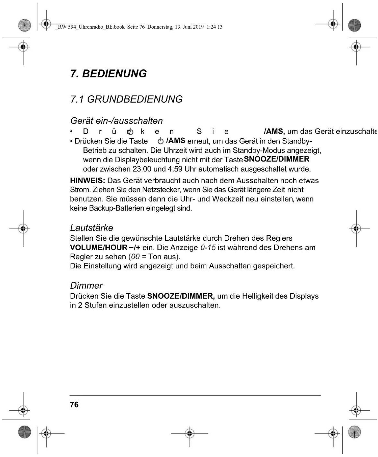 Terris RW 594 - HINWEIS: - 6
