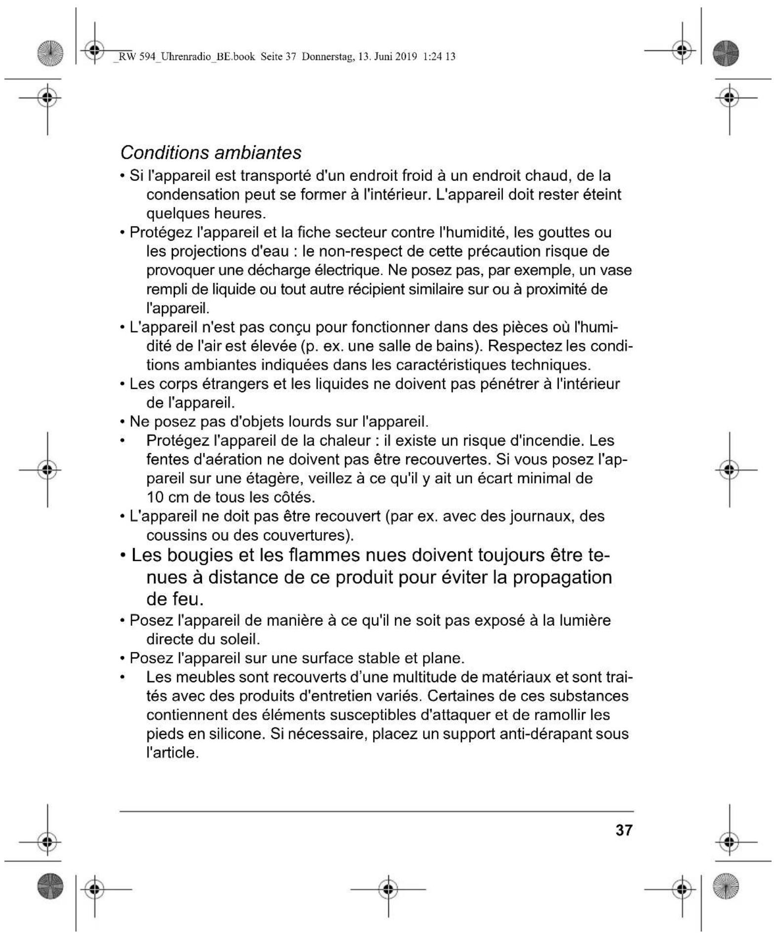 Terris RW 594 - Consignes generales - 1