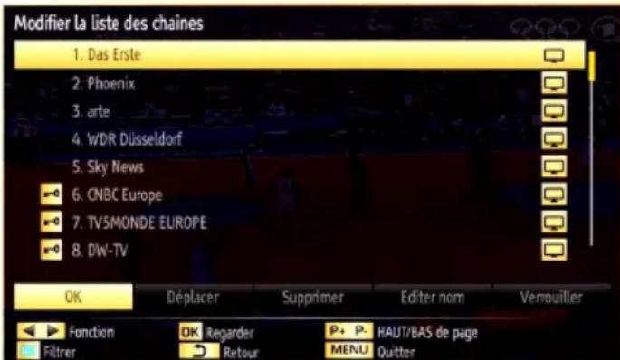TECHWOOD LED19AK13DVX - Utilisation de la liste de chaînes - 1