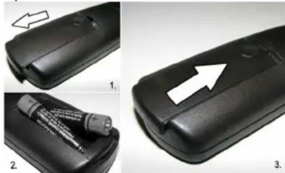 TECHWOOD LED19AK13DVX - Installing the Batteries to the Remote - 1