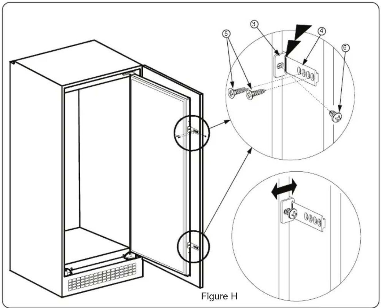 TELEFUNKEN TFEVKS123X10A++ - Installation instaructions and door reversibility - 8