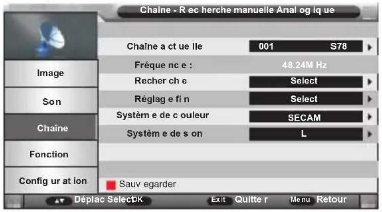 SCHNEIDER LD24SCH13PNK - Recherche manuelle des chaînes analogiques - 1