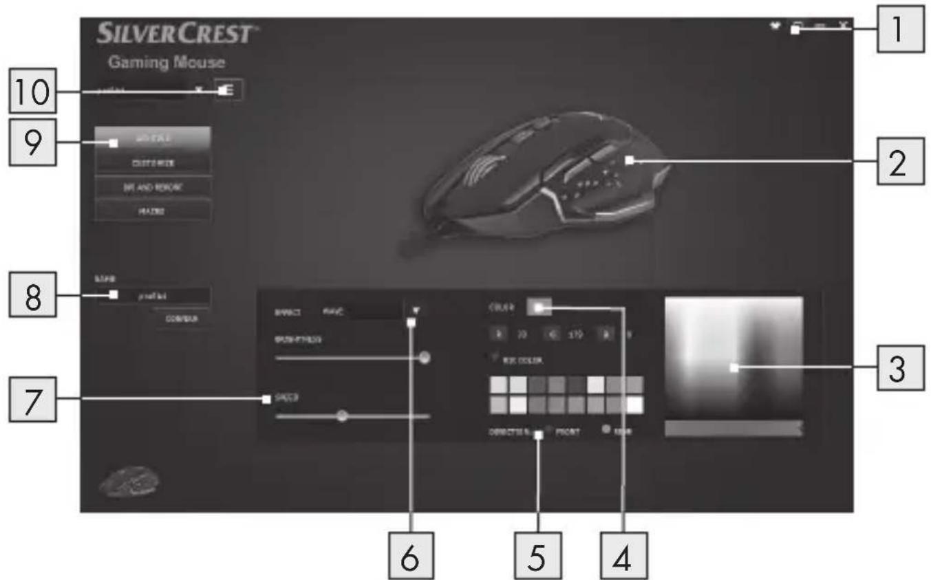 SILVERCREST SGM 4000 A1 - Overview of the software operation elements - 1