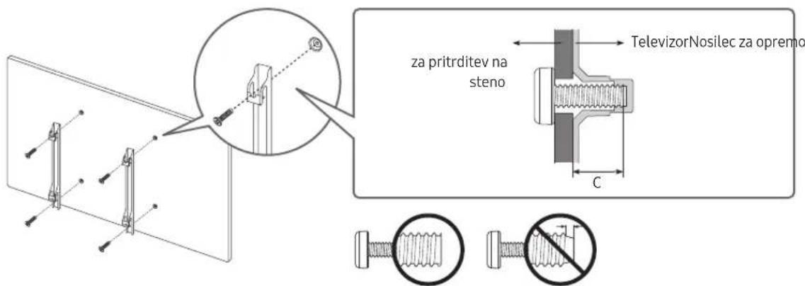 SAMSUNG BE70TH - Pritrjevanje televizorja na steno - 2