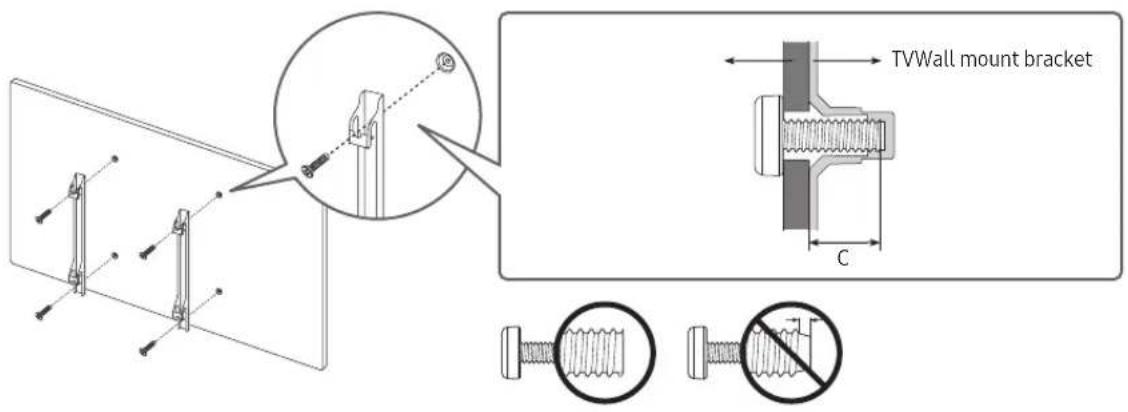 SAMSUNG BE70TH - Mounting the TV on a wall - 2