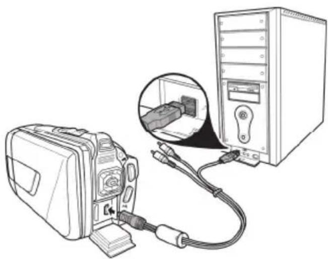 SILVERCREST SCAW 5.00 B2 - Charging the battery pack while in the camcorder - 1