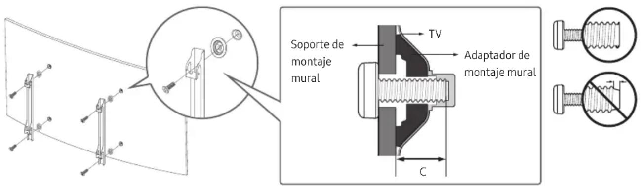 SAMSUNG UE49MU6275U - Instalación del teovisor en una pared - 2