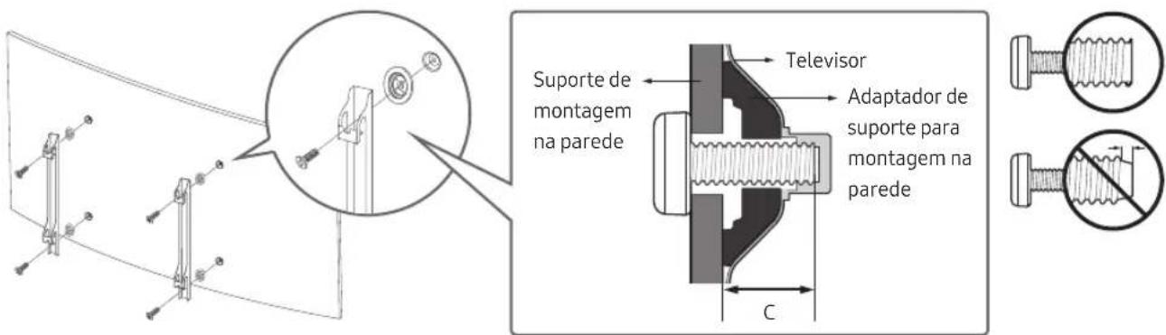 SAMSUNG UE49MU6275U - Montagem do televator numa parede - 2