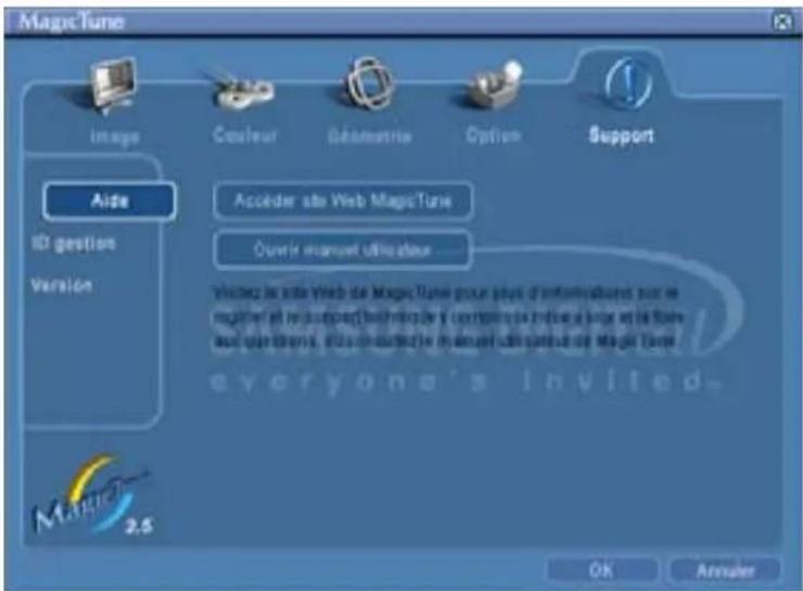 SAMSUNG SyncMaster 997MB - Définition de l'onglet Support - 1