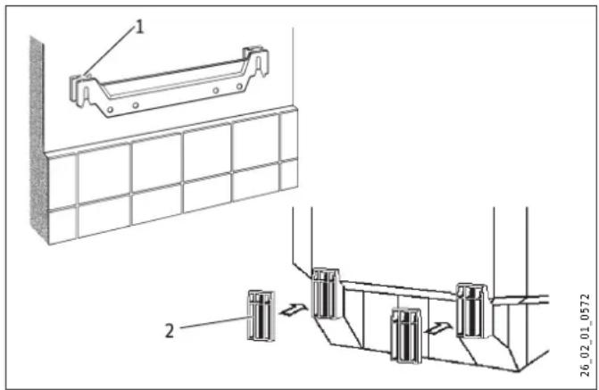 STIEBEL ELTRON SHD 100 S - Fitting the wall mounting bracket - 1