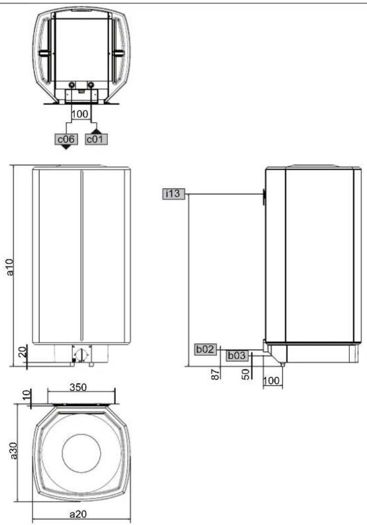 STIEBEL ELTRON SHD 100 S - Rozměry a prípojky - 1