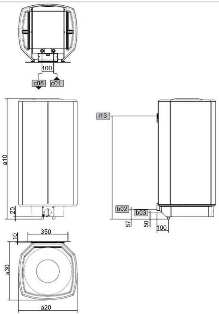 STIEBEL ELTRON SHD 30 S - Rozmery a prípojky - 1