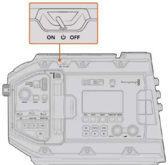 Blackmagic Design URSA Mini Pro 12K - So schalten Sie ihre URSA Mini Pro ein: - 1