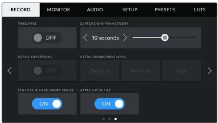 Blackmagic Design URSA Mini Pro 12K - RECORD-Einstellungen 3 - 1