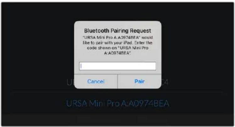 Blackmagic Design URSA Mini Pro 12K - Pour associer votreamera à un ipad pour la première fois : - 1