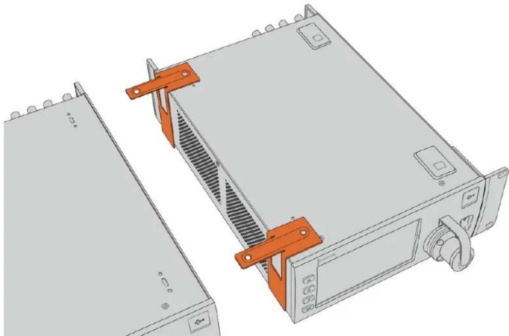 Blackmagic Design URSA Mini Pro 12K - Préparer deux blackmagic studio fiber converters pour l'installation côte à côte dans un rack : - 2