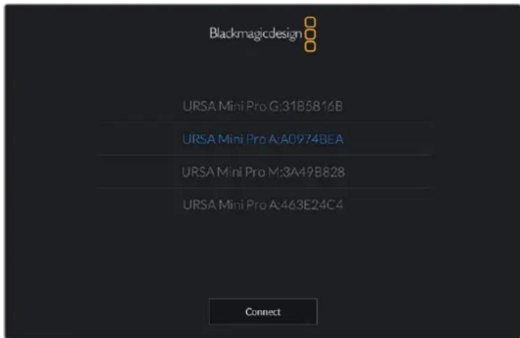 Blackmagic Design URSA Mini Pro 12K - To pair your camera with an iPad for the first time: - 1