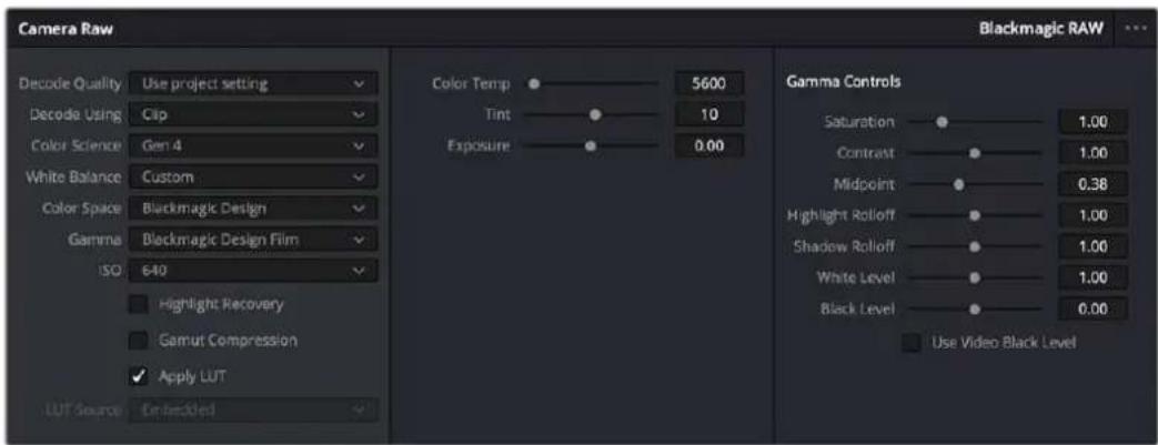 Blackmagic Design URSA Mini Pro 12K - Clip Settings for Blackmagic RAW - 1