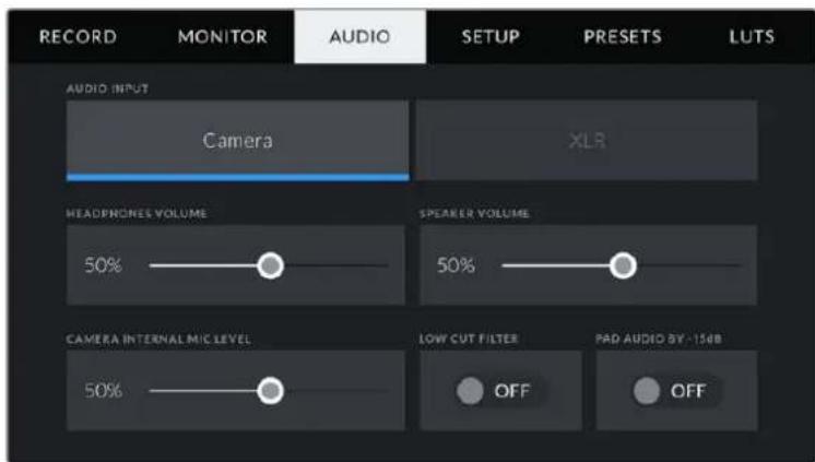 Blackmagic Design URSA Mini Pro 12K - Camera Audio Settings - 1