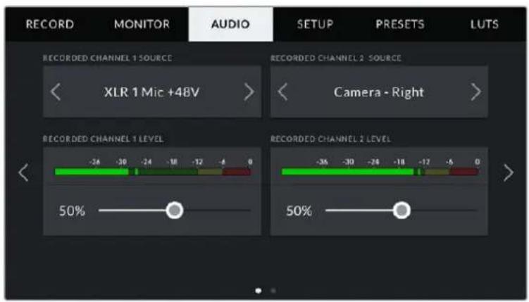 Blackmagic Design URSA Mini Pro 12K - Audio Settings 1 - 1