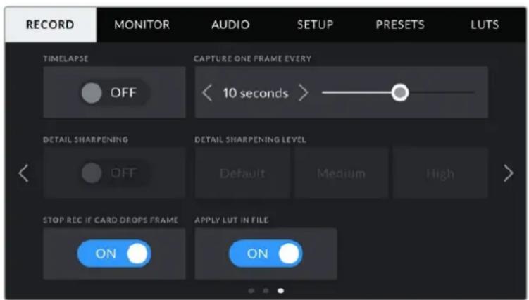 Blackmagic Design URSA Mini Pro 12K - Paramètres d'enregistrement 3 - 1