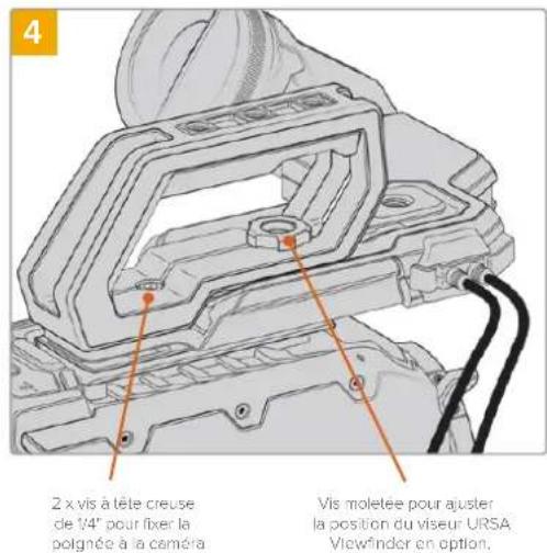 Blackmagic Design URSA Mini Pro 12K - Fixer la poignée supérieure équipée du viseur URSA viewfinder - 4