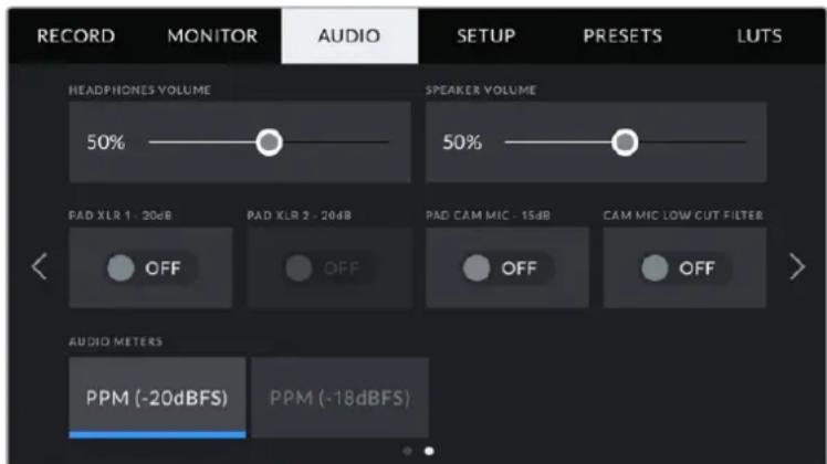 Blackmagic Design URSA Mini Pro 12K - Audio Settings 2 - 1