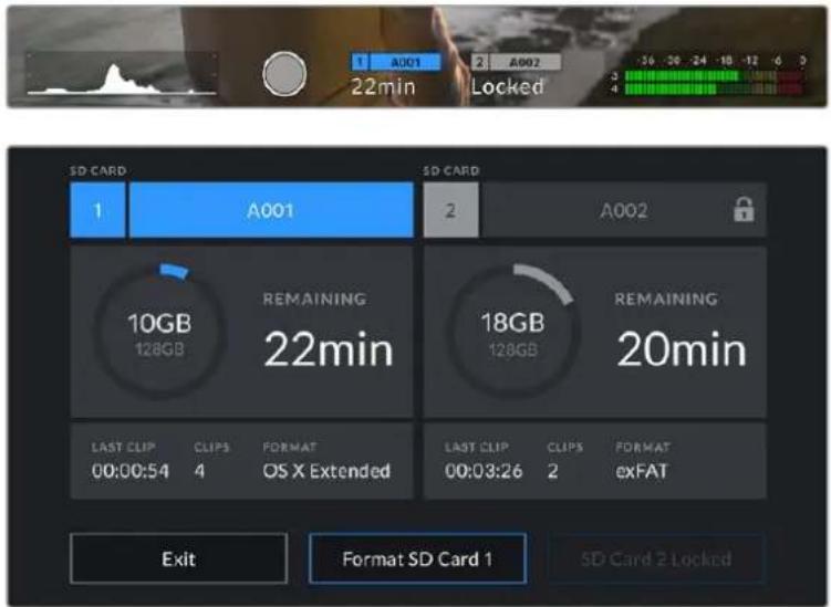 Blackmagic Design URSA Mini Pro 12K - SD力一のロック/解除 - 2